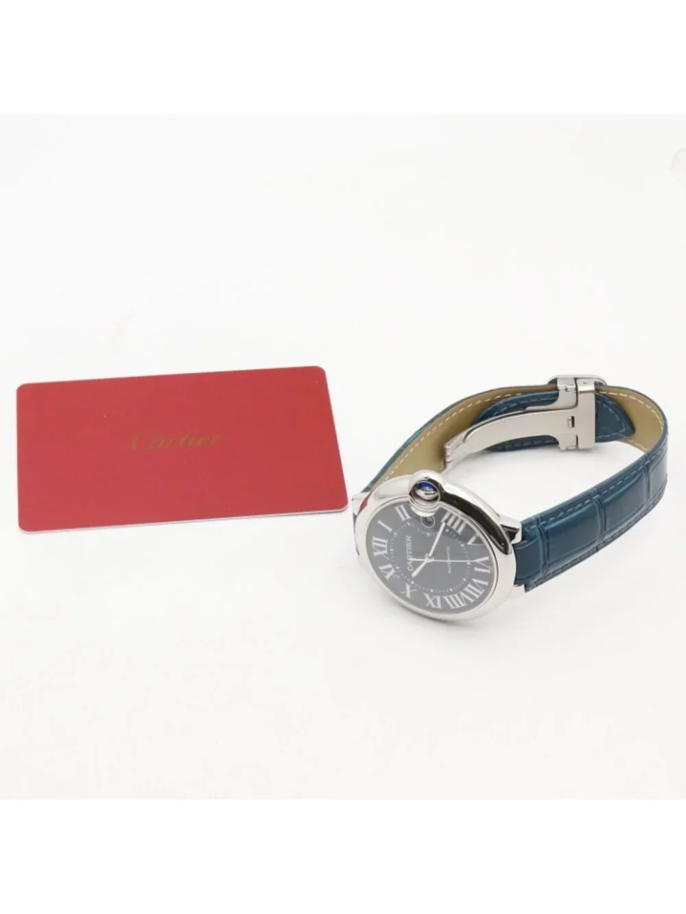 Cartier Watch Baron Blue Stainless Steel